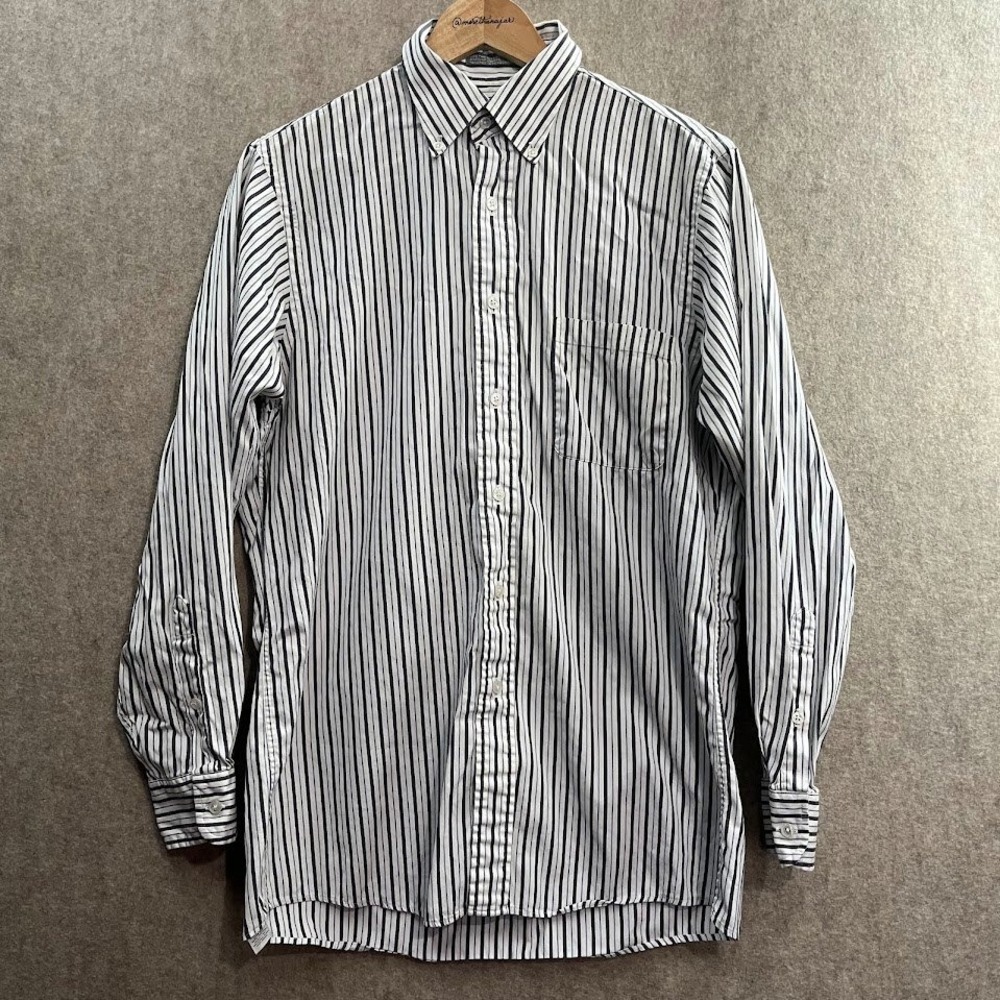 Surrey White and Grey Striped Long Sleeve Button Up‎ Size  15-34